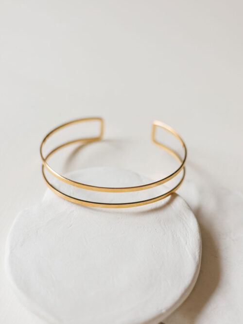 Bracelete Dourada em Aço Inoxidável sem Níquel | Bracelete Emer - Celtiana