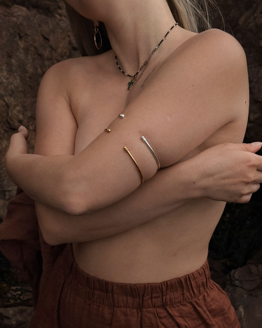 Bracelete Prateada ou Dourada em Aço Inoxidável sem Níquel | Bracelete Nessa - Celtiana