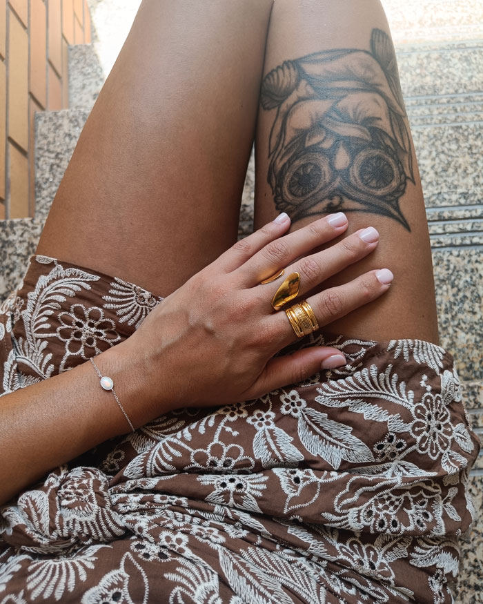 Anéis ajustáveis dourados - Anel Aodh e Denzel | Celtiana