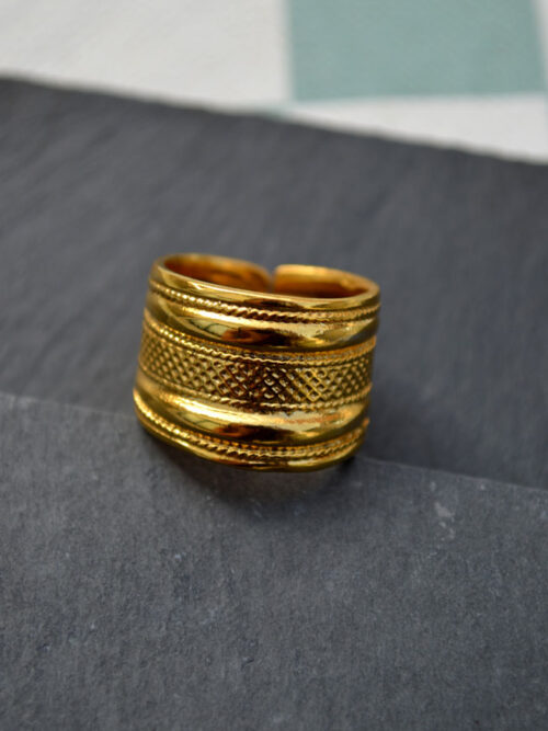 Anel Dourado Ajustável - Anel Aodh | Celtiana