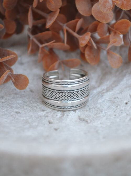 Anel Ajustável em Prata 925 - Anel Aodh | Celtiana