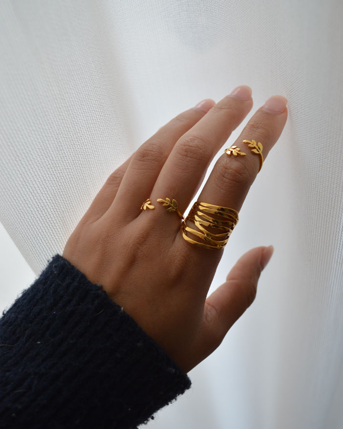 Anel Dourado Ajustável - Anel Hervé | Celtiana